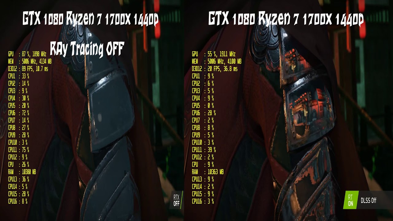 Justice Demo Ray Tracing on V Ray Tracing  Off GTX 1080 Ryzen 1700x