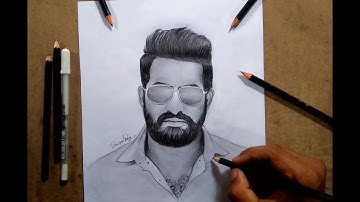 Drawing N. T. Rama Rao Jr. step by step || Tricks pencil sketch