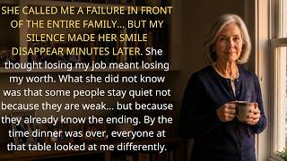At Dinner My DIL Mocked Me: 'You're Unemployed Again? How Does It Feel To Be a Loser?' Then I Smiled