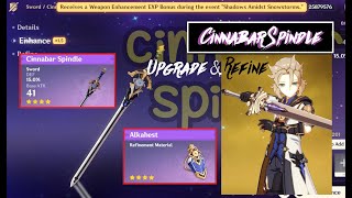 How to upgrade Cinnabar Spindle & Get Alkahest to Refine it - Good Weapon for Albedo Genshin Impact