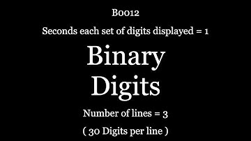 Binary Digits - 1 Second Display - 3 lines of 3 binary digit sets - Memory Championship Training
