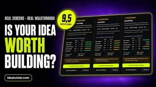 Is your Idea worth building Startup Idea Validation from $9 | Full IdeaTwister Walkthrough