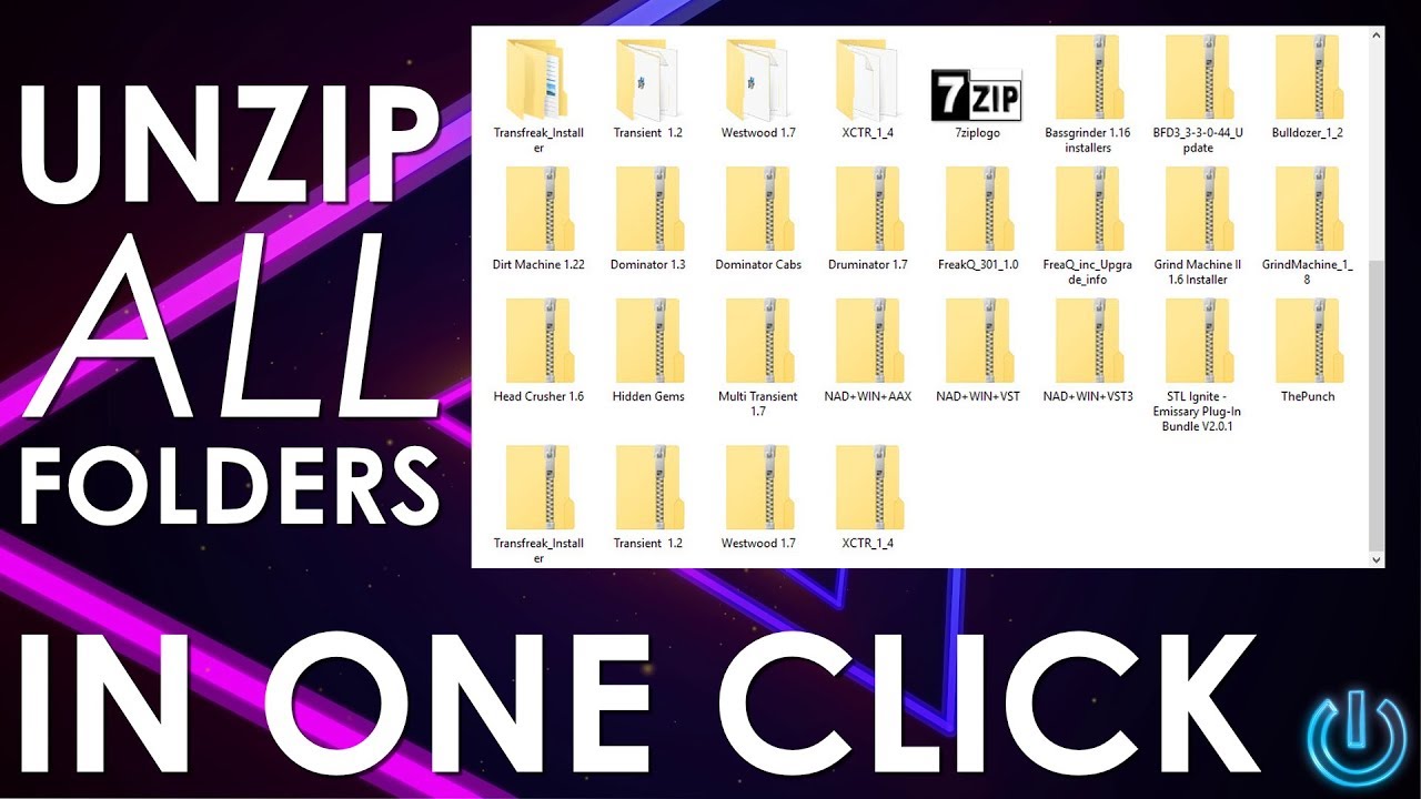 Unzip Multiple Files In One Click - Windows 10