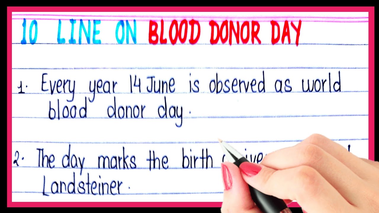 10 lines in blood donor day | Essay on blood donors day in english
