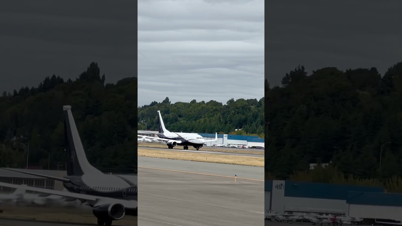 Boeing 737 BBJ took off 