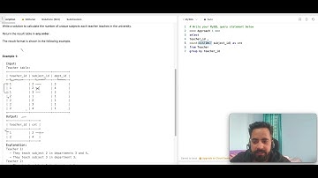 2356. Number of Unique Subjects Taught by Each Teacher | Leetcode | Hindi