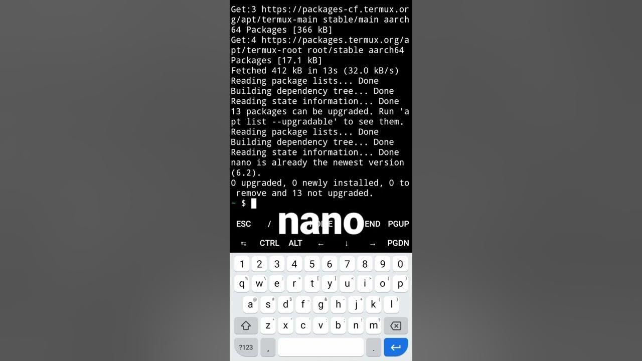 Nano Text Editor In Termux Nano Termux Android Phone YouTube