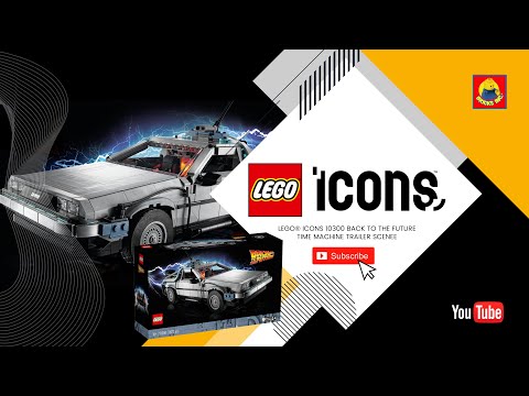 LEGO® ICONS 10300 Back to the Future Time Machine Trailer Scene - YouTube