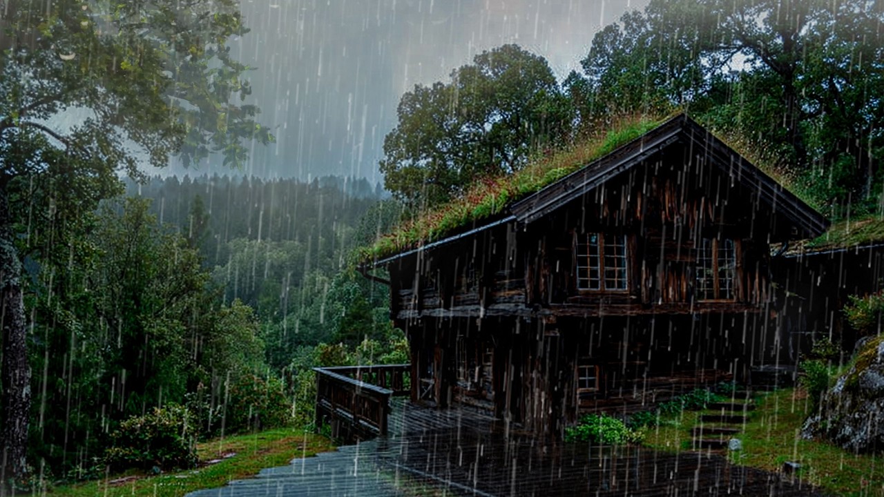 HEAVY RAIN at Night to Sleep Instantly - Relax, Reduce Stress with Rain Sounds - ASMR