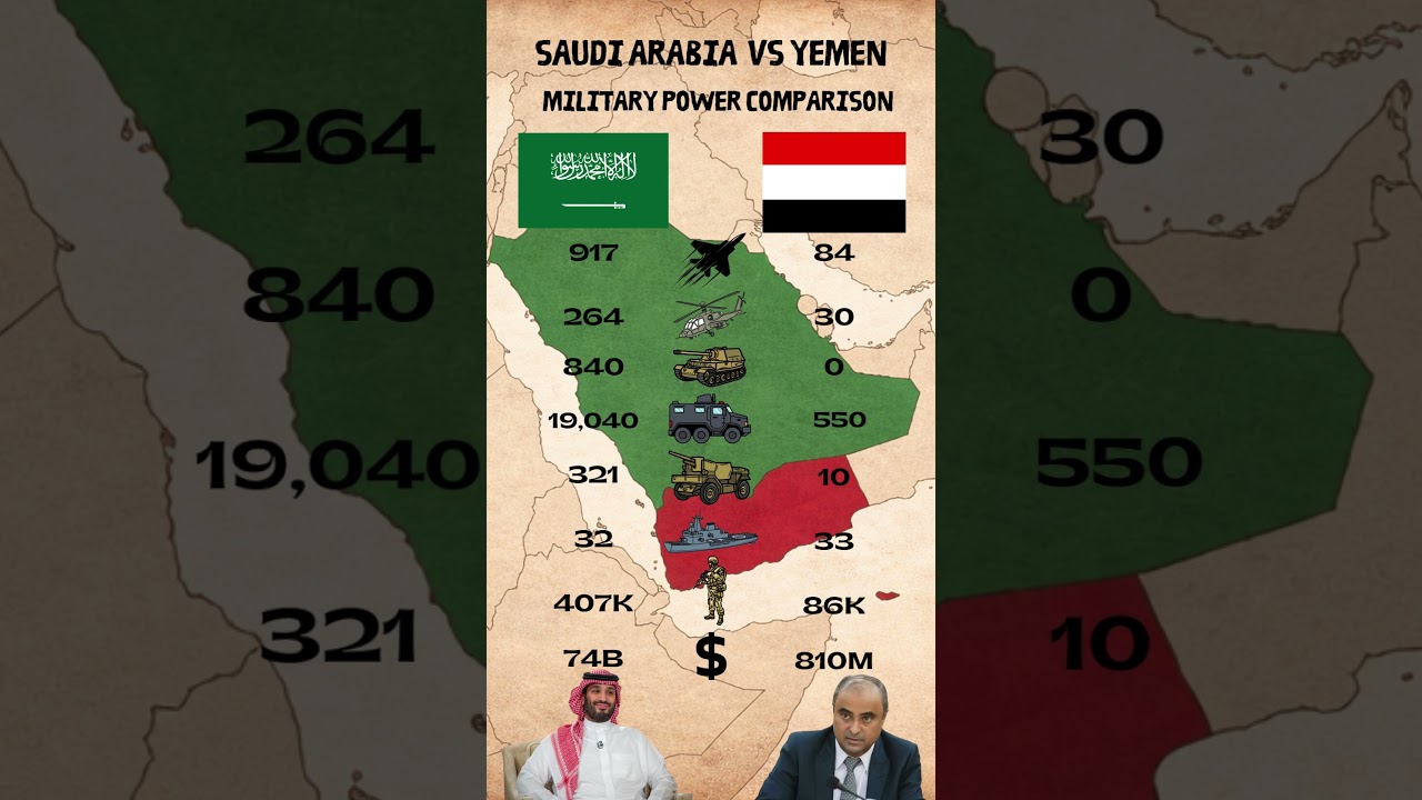 Saudi Arabia vs  Yemen Military Power Comparison 2025 | Saudi Arabia vs Yemen 2025