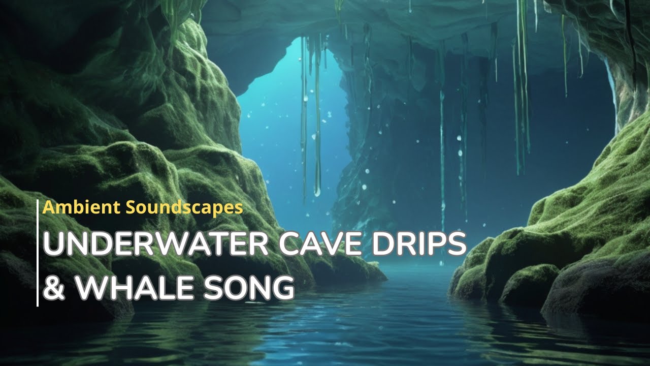 Underwater Cave Ambience | Whale Songs & Water Drips | Deep Focus & Sleep Music (30-minutes Loop)