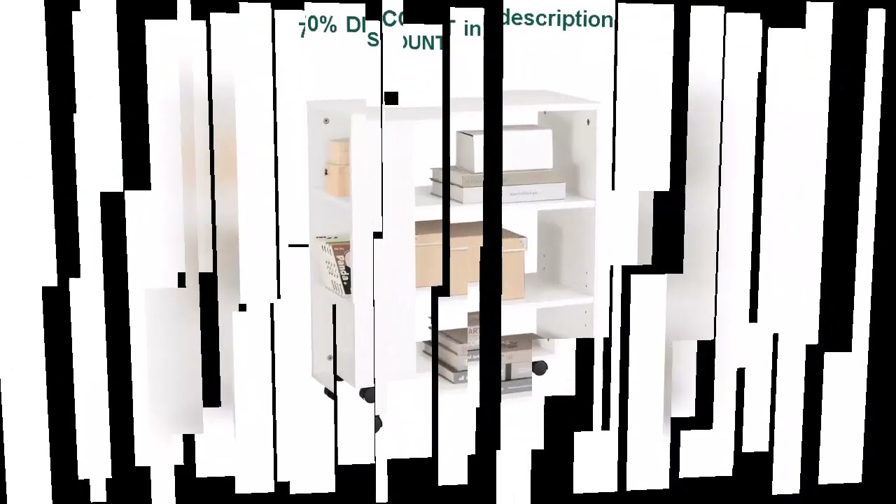 A must-have product! SoBuy FBT68-W printer table with 7 shelves roll container office cart side tr