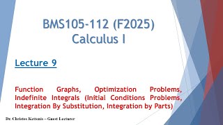 BMS105-112 - F2025 - Lecture 9 (Sample Lecture Calculus I of Biomedical Studies)