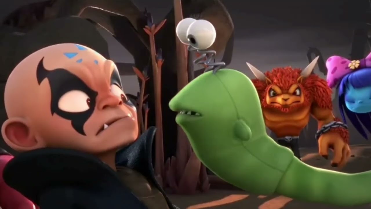 Skylanders Academy doom Raiders scenes but with Cartoon Sound effects