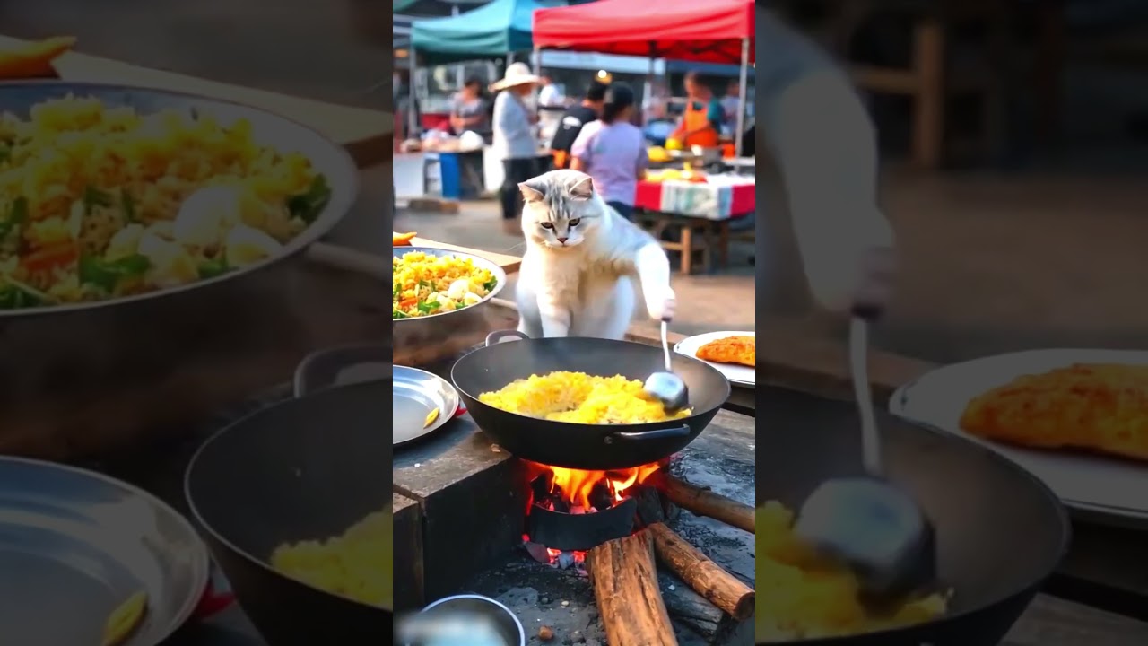 Meow & Munch: Hilarious Cat Cooking Chinese Food - Part 4 .1  Funny Cooking Adventures