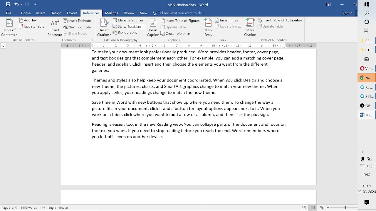 Zeetech - MS - Word - Reference - Mark Citation