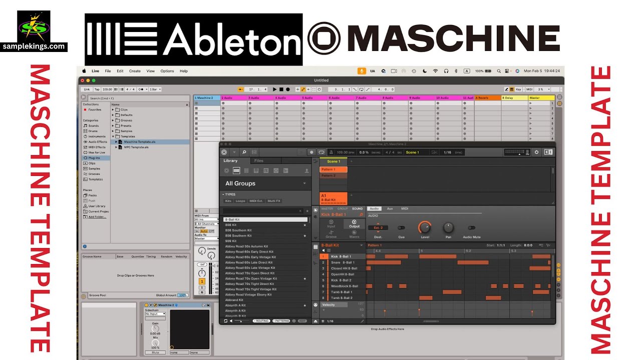 Ableton Live 11.3 creating a Maschine Template - YouTube