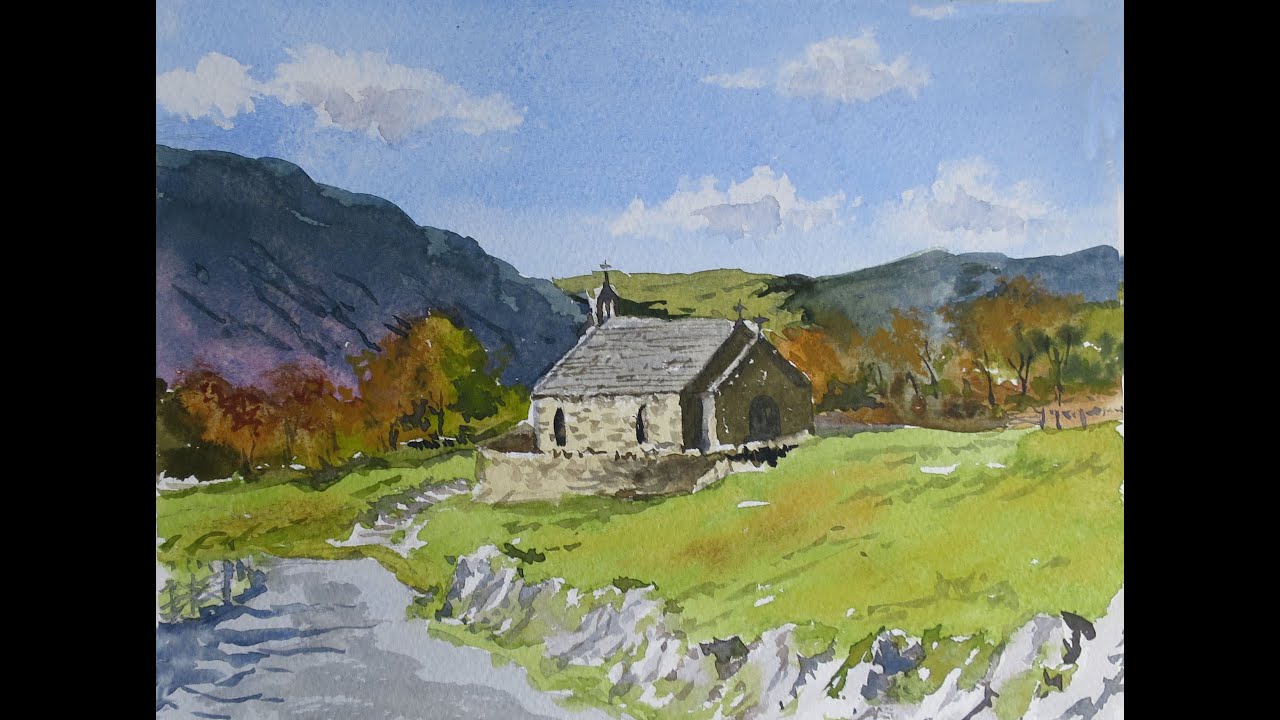 Traditional  Watercolour Landscape Painting for Beginners  15mins