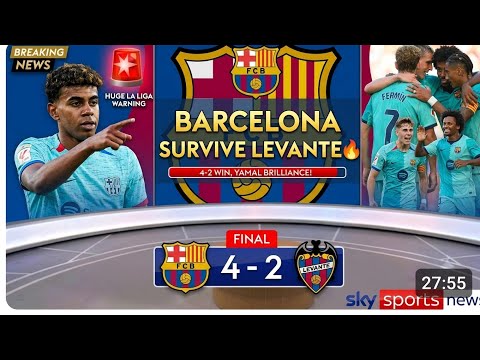 Video BARCELONA SURVIVE LEVANTE! 4-2 WIN, YAMAL BRILLIANCE & HUGE LA LIGA WARNING