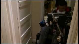 Eyedrivomatic eye controlled wheelchair operating successfully in tight space