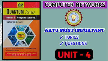 Computer Network AKTU Important Questions [✓UNIT-4] #computernetwork #computernetworkaktu