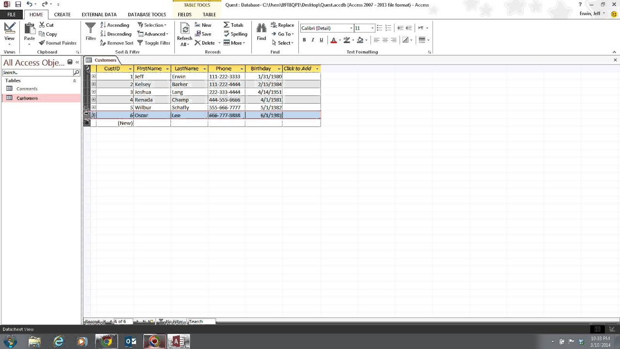 Access 2013 Unit A Video 8 - Edit Data - YouTube
