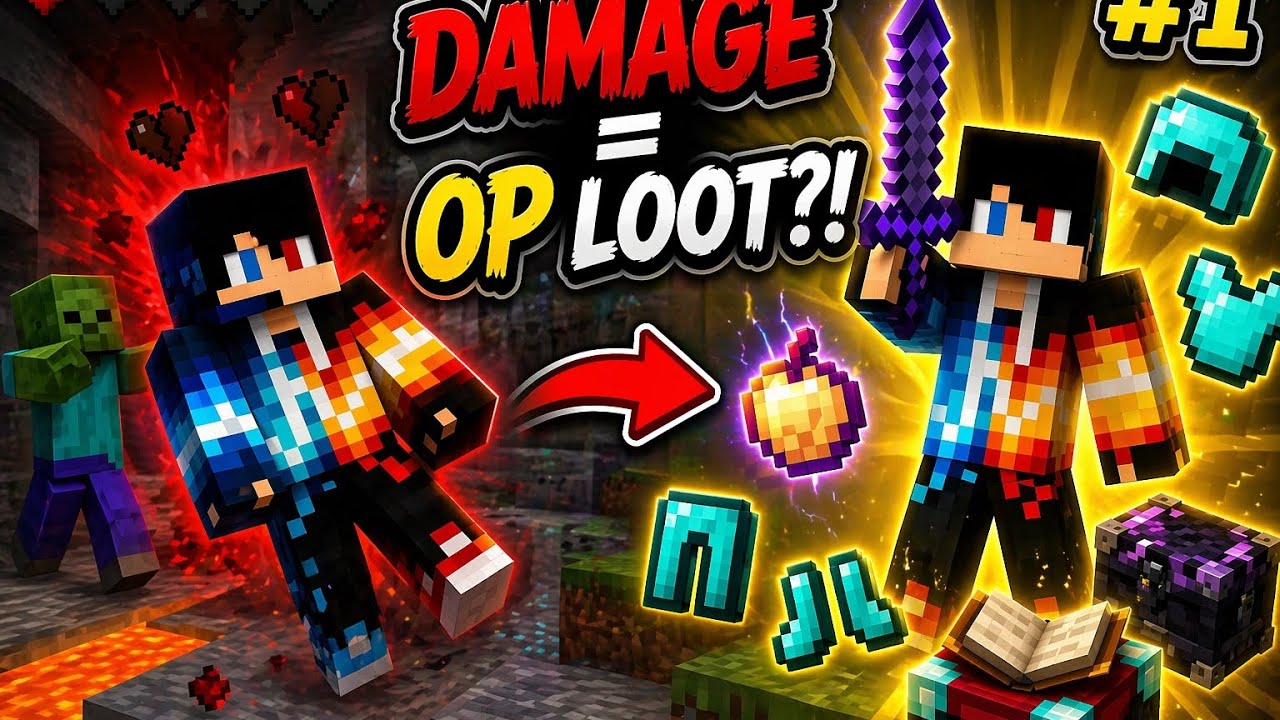 Every Time I Take Damage = INSANE OP LOOT in Minecraft (#1) - YouTube