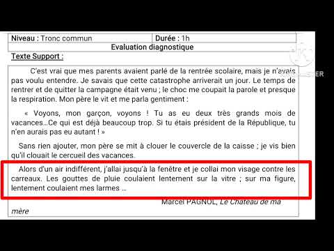 tronc commun évaluation diagnostique 2024/2025 التقويم التشخيصي جدع مشترك