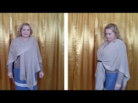 Палантин из двух шарфов - альтернатива теплой кофте