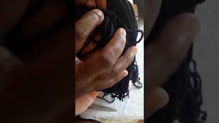 Cabelo de lã costurado na maquina  2 parte