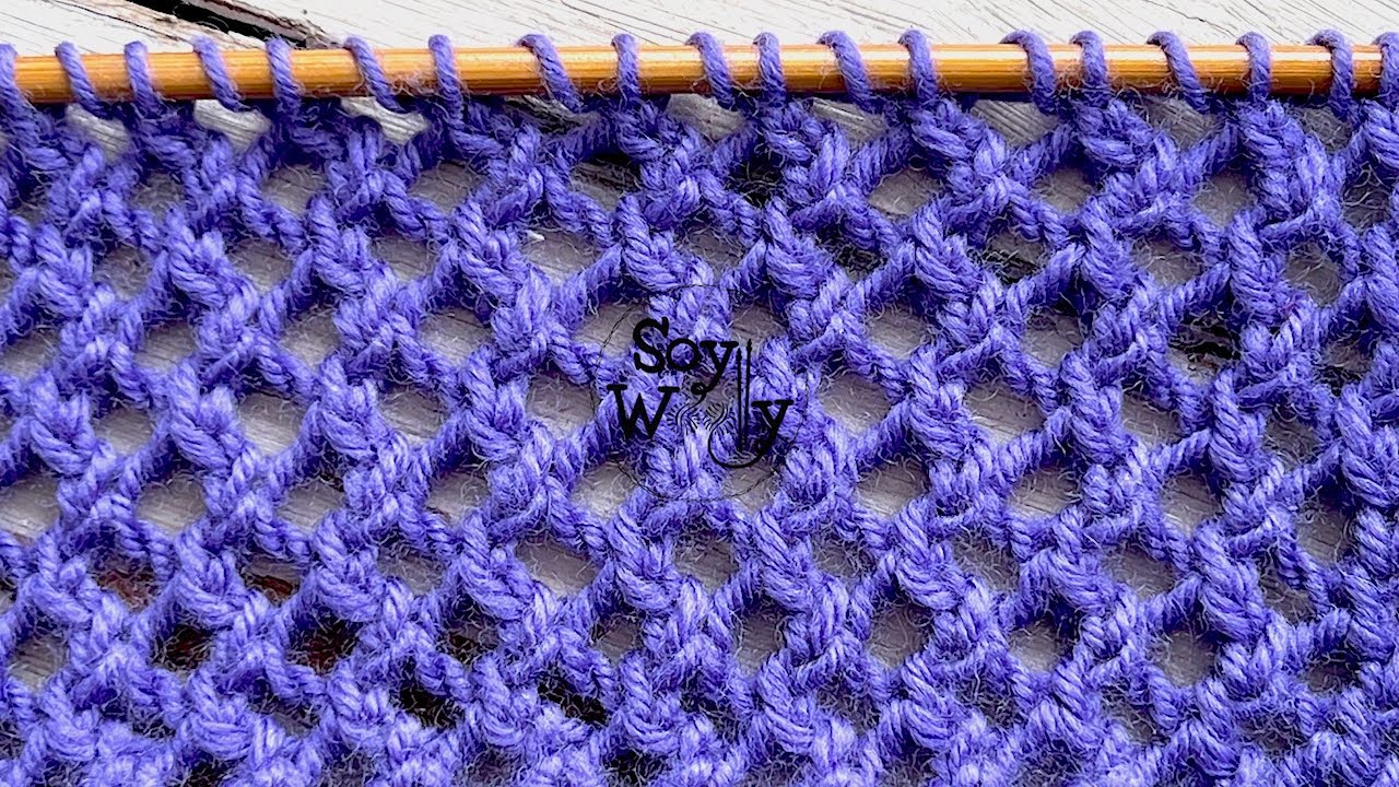 Uno de los Puntos de Red más fáciles y bonitos en 2 agujas (en Inglés y Continental) - Soy Woolly