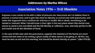 Evil Obsolete, from Addresses by Martha Wilcox
