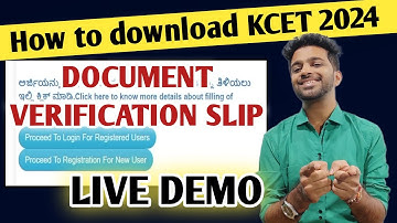 How to download KCET/NEET document verification slip 2024? | KCET counselling 2024