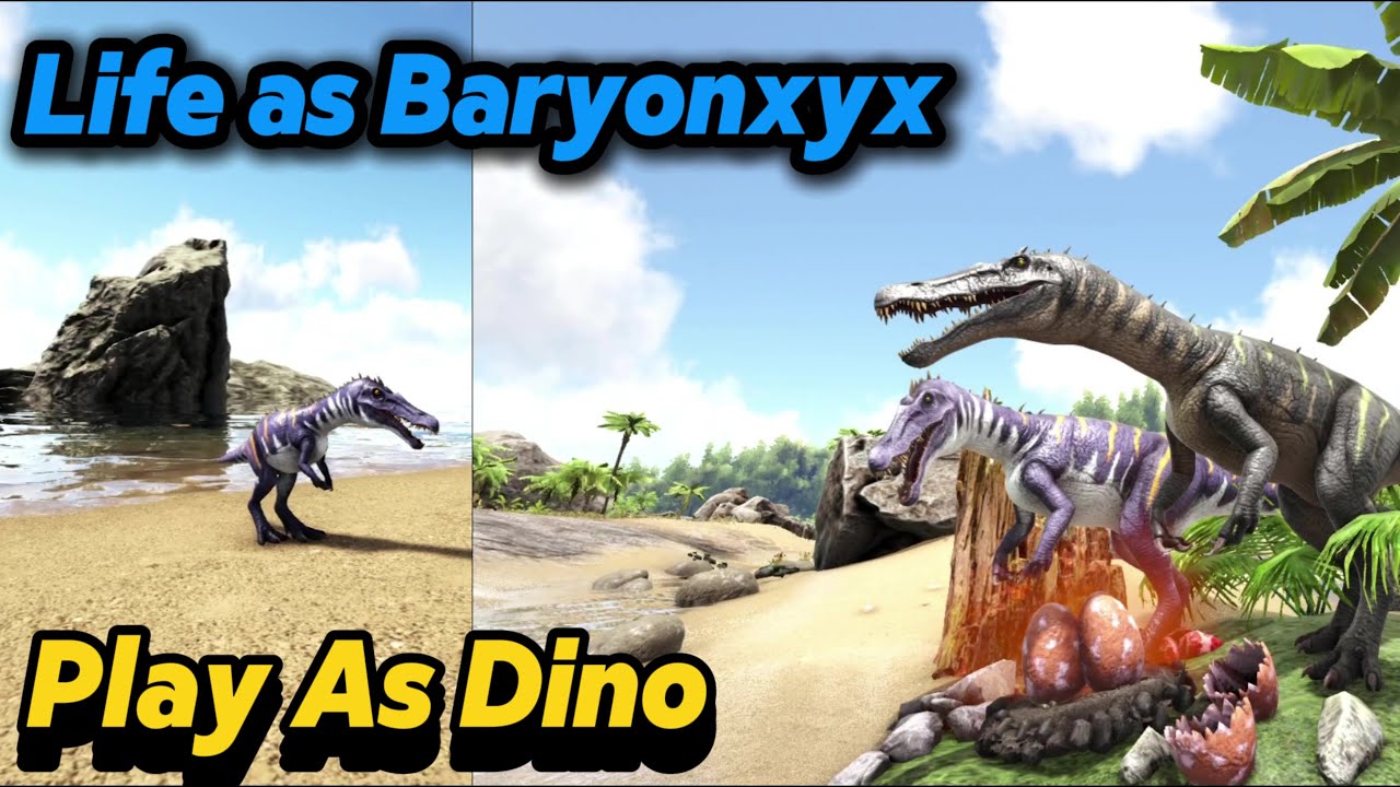 Playing as a Baryonyx in Ark Survival Play as Dino Mod