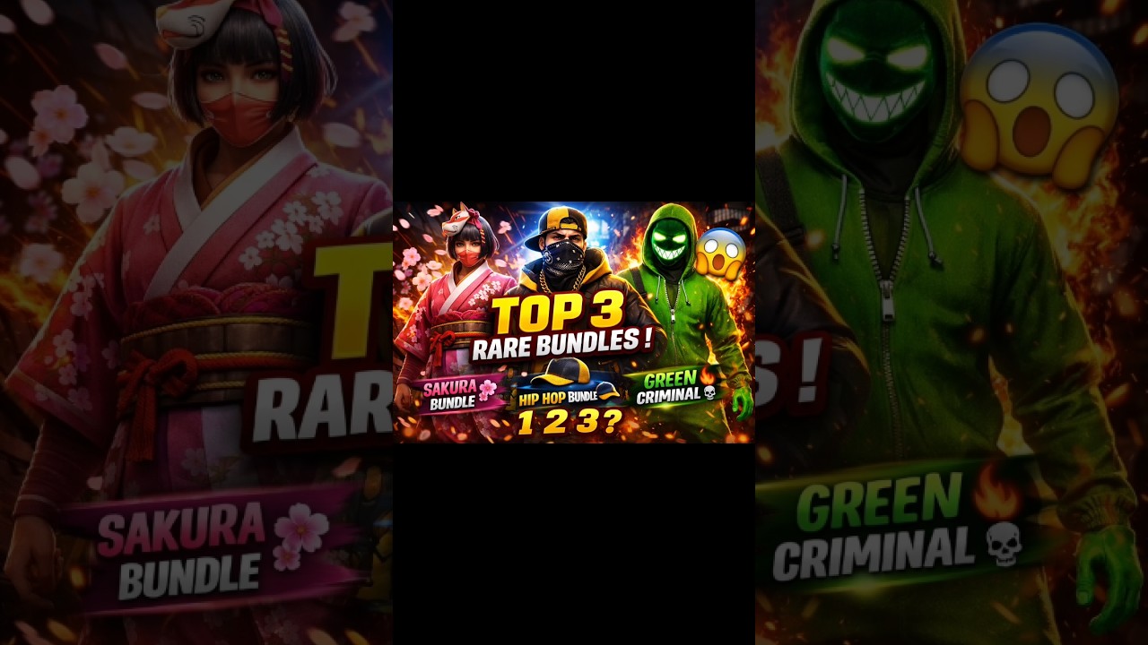 🥷free fire top 3 rear old bundle 🥼👖.. JO KAFI JYADA REAR HAI  ⚡👖