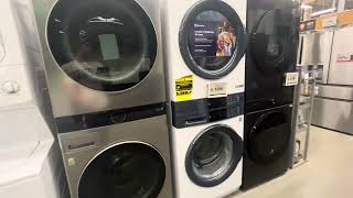 Looking at washers and dryers at Home Depot in Farmington