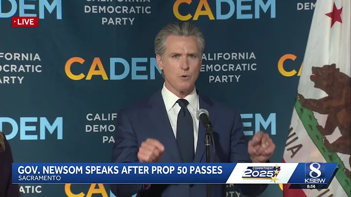Gov. Newsom speaks after California voters pass Prop 50.