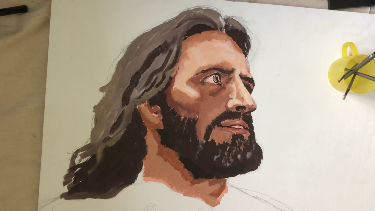 Time-lapse Jesus painting