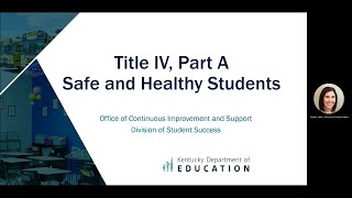 Title IV, Part A - Safe and Healthy Students