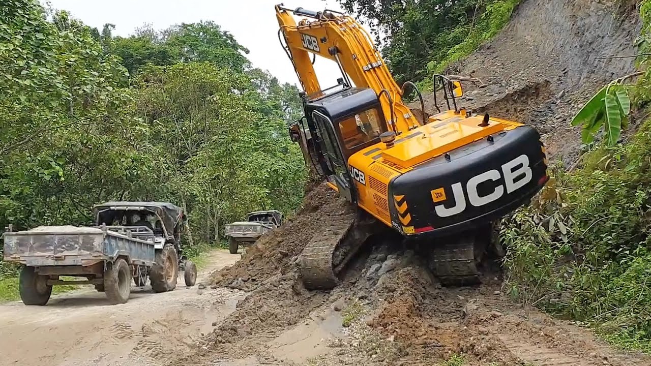 Making Ramp, Cutting Hill for Hilly Road | Jcb Excavator Hilly Road Work