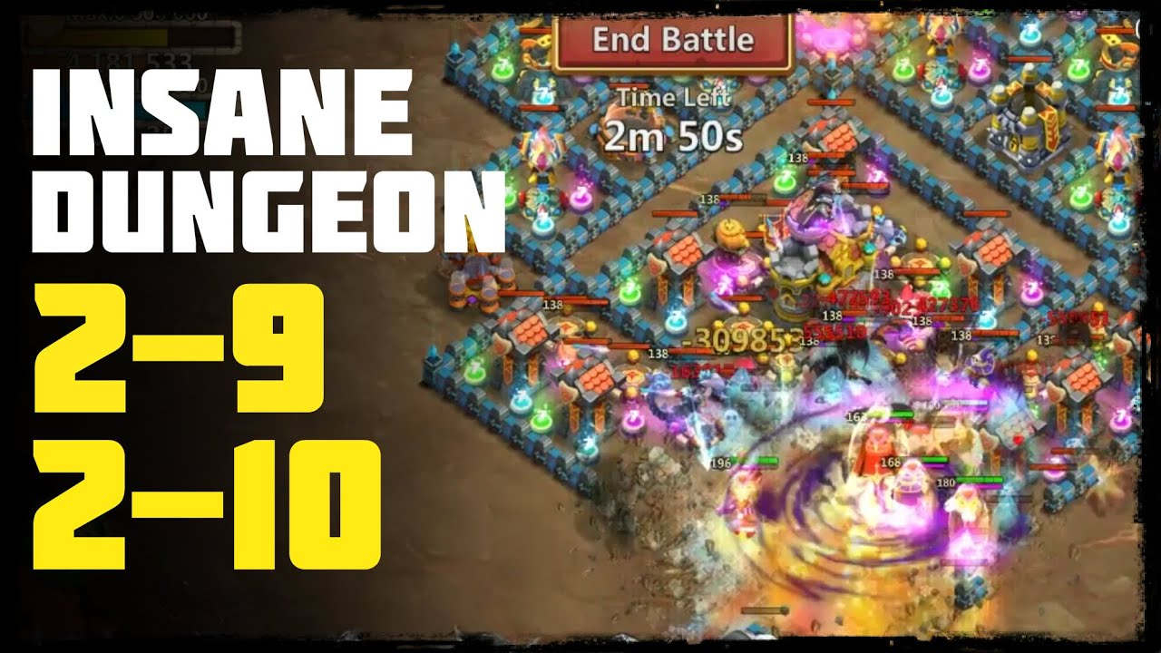 Castle Clash: Insane Dungeon 2-9 & 2-10 - YouTube