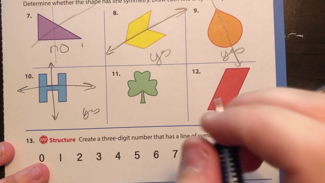 4th Grade Lesson 14.1 Line Symmetry YouTube