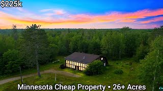 Minnesota Farmhosue For Sale | $225k | 26+ Acres | Log Homes For Sale | Minnesota Land For Sale