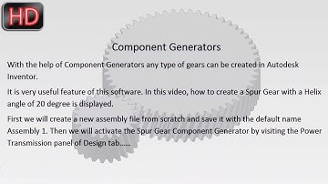 Application of Component Generators to create a Spur Gear (Autodesk Inventor)