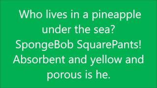 Spongebob Squarepants Lyrics