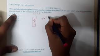 GATE CSE 1994 Q 14 || Stacks and Queues || Data Structure || GATE Insights Version: CSE