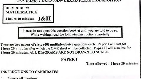 2025 BECE Mathematics Paper 1 Questions 21 - 40  Answers