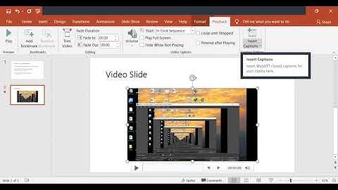 Captioning a video in PPT