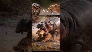 River Beast vs Queen of the Jungle: Brutal Hippo Attack #shorts #animals