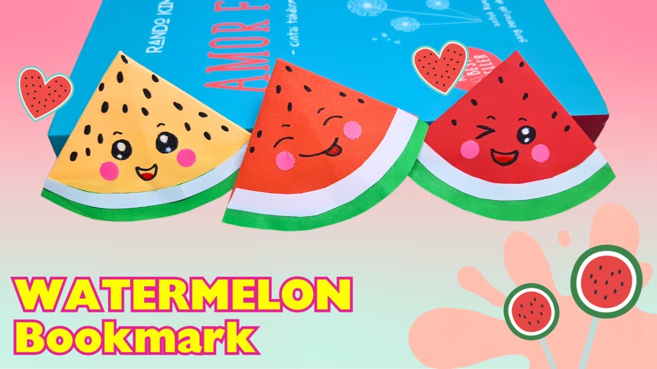 WATERMELON CORNER BOOKMARK 🍉🍉🍉 | Easy Origami Bookmark | How To Make Bookmark Out Of Paper